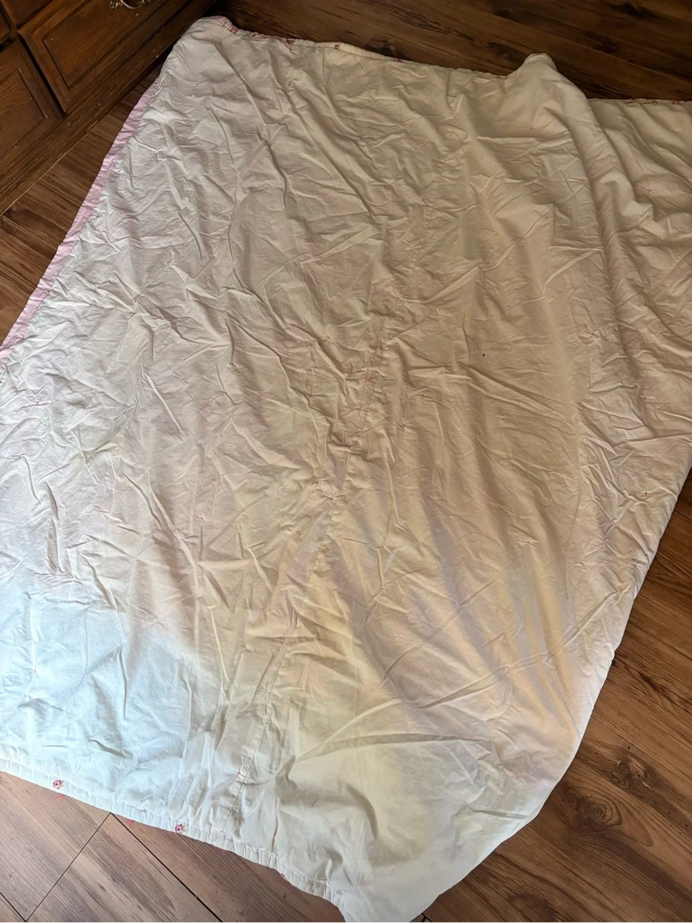 Vintage 40s/50s love shack fancy style Floral Pink Quilted Bedding handmade